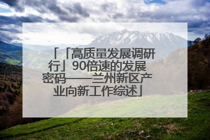 「高质量发展调研行」90倍速的发展密码——兰州新区产业向新工作综述