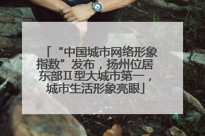 “中国城市网络形象指数”发布，扬州位居东部Ⅱ型大城市第一，城市生活形象亮眼