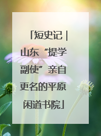 短史记｜山东“提学副使”亲自更名的平原闲道书院