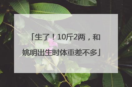 生了！10斤2两，和姚明出生时体重差不多
