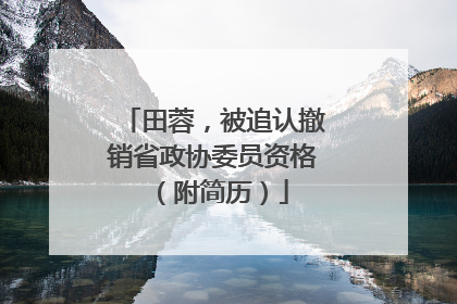 田蓉，被追认撤销省政协委员资格（附简历）