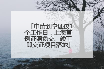 申请到拿证仅1个工作日，上海首例证照免交、竣工即交证项目落地
