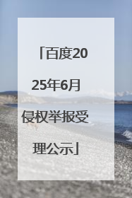 百度2025年6月侵权举报受理公示