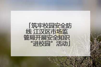 筑牢校园安全防线 江汉区市场监管局开展安全知识“进校园”活动