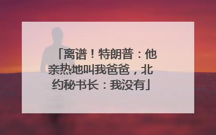 离谱！特朗普：他亲热地叫我爸爸，北约秘书长：我没有