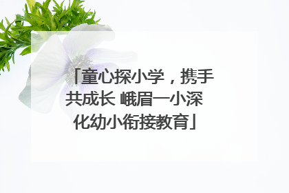 童心探小学，携手共成长 峨眉一小深化幼小衔接教育