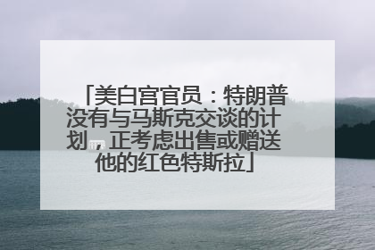 美白宫官员：特朗普没有与马斯克交谈的计划，正考虑出售或赠送他的红色特斯拉