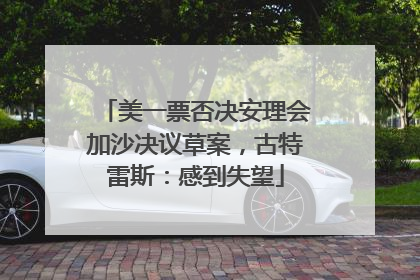 美一票否决安理会加沙决议草案，古特雷斯：感到失望