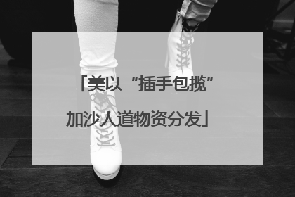 美以“插手包揽”加沙人道物资分发