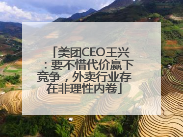 美团CEO王兴：要不惜代价赢下竞争，外卖行业存在非理性内卷