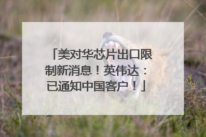 美对华芯片出口限制新消息！英伟达：已通知中国客户！