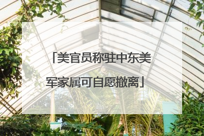 美官员称驻中东美军家属可自愿撤离
