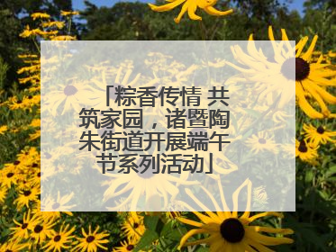 粽香传情 共筑家园，诸暨陶朱街道开展端午节系列活动
