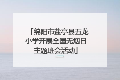 绵阳市盐亭县五龙小学开展全国无烟日主题班会活动