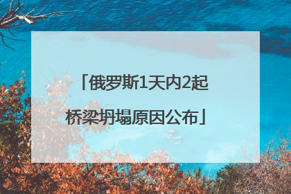 俄罗斯1天内2起桥梁坍塌原因公布