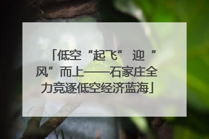 低空“起飞” 迎“风”而上——石家庄全力竞逐低空经济蓝海