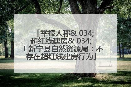 举报人称& 034;超红线建房& 034;！新宁县自然资源局：不存在超红线建房行为