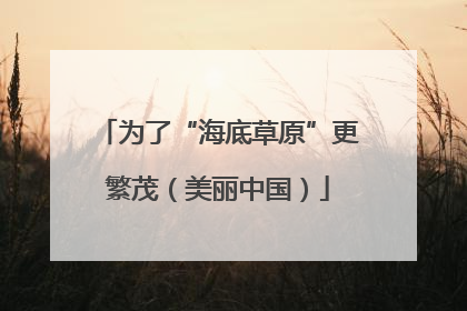 为了“海底草原”更繁茂（美丽中国）