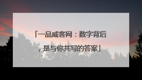 一品威客网：数字背后，是与你共写的答案