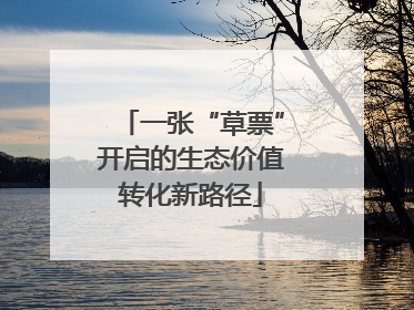 一张“草票”开启的生态价值转化新路径