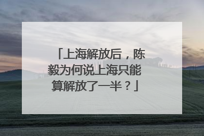 上海解放后，陈毅为何说上海只能算解放了一半？