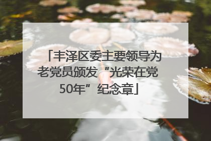 丰泽区委主要领导为老党员颁发“光荣在党50年”纪念章