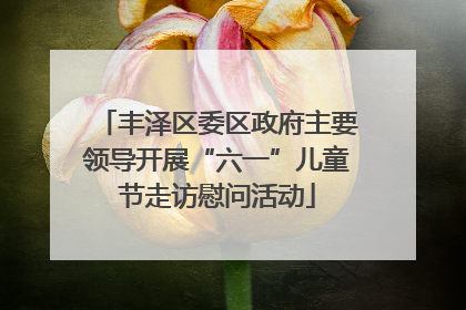 丰泽区委区政府主要领导开展“六一”儿童节走访慰问活动