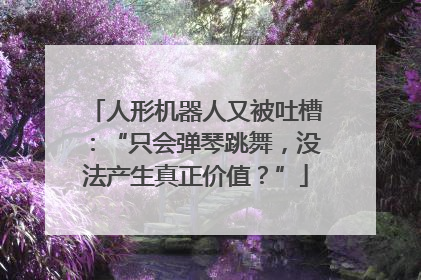 人形机器人又被吐槽：“只会弹琴跳舞，没法产生真正价值？”