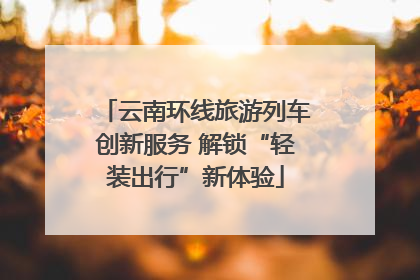 云南环线旅游列车创新服务 解锁“轻装出行”新体验