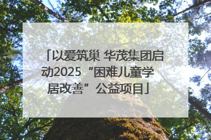 以爱筑巢 华茂集团启动2025“困难儿童学居改善”公益项目