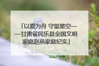 以爱为舟 守望星空——甘肃省民乐县全国文明家庭赵燕家庭纪实