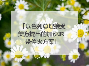 以色列总理接受美方提出的加沙地带停火方案