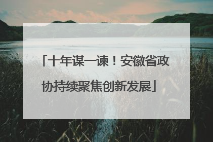 十年谋一谏！安徽省政协持续聚焦创新发展