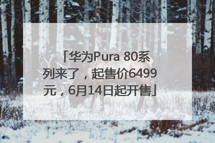 华为Pura 80系列来了，起售价6499元，6月14日起开售