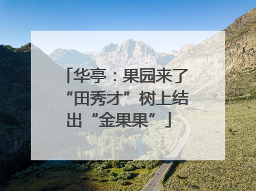 华亭：果园来了“田秀才”树上结出“金果果”