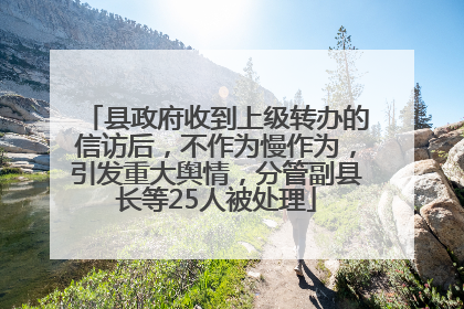 县政府收到上级转办的信访后，不作为慢作为，引发重大舆情，分管副县长等25人被处理