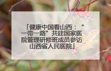健康中国看山西：“一带一路”共建国家医院管理研修班成员参访山西省人民医院