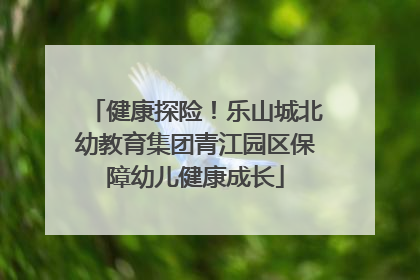 健康探险！乐山城北幼教育集团青江园区保障幼儿健康成长