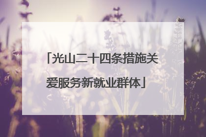 光山二十四条措施关爱服务新就业群体