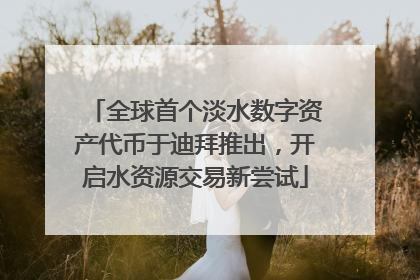 全球首个淡水数字资产代币于迪拜推出，开启水资源交易新尝试