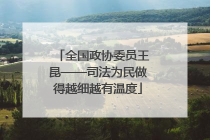 全国政协委员王昆——司法为民做得越细越有温度