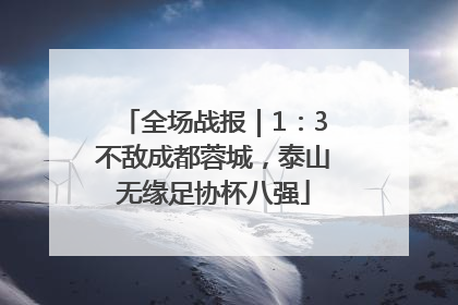 全场战报｜1：3不敌成都蓉城，泰山无缘足协杯八强