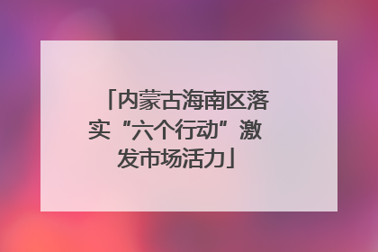 内蒙古海南区落实“六个行动”激发市场活力