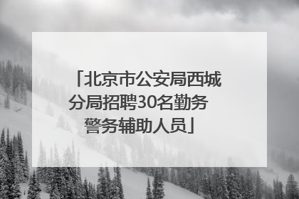 北京市公安局西城分局招聘30名勤务警务辅助人员