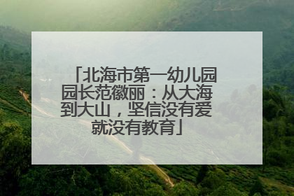 北海市第一幼儿园园长范徽丽：从大海到大山，坚信没有爱就没有教育