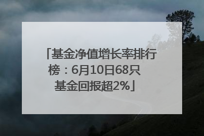 基金净值增长率排行榜:6月10日68只基金回报超2%