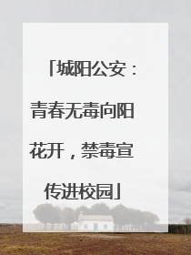 城阳公安：青春无毒向阳花开，禁毒宣传进校园
