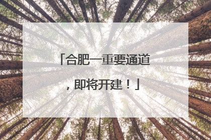 合肥一重要通道，即将开建！