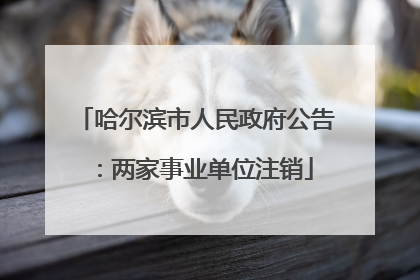 哈尔滨市人民政府公告：两家事业单位注销