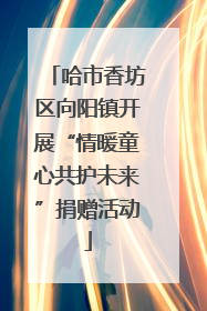 哈市香坊区向阳镇开展“情暖童心共护未来”捐赠活动